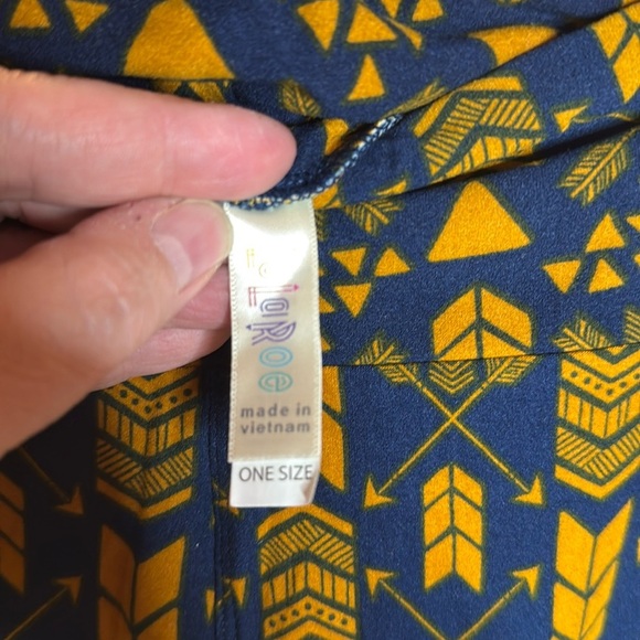 NWOT LuLaRoe Leggings Navy Blue Orange Arrows OS One Size (2-10) - Picture 4 of 6